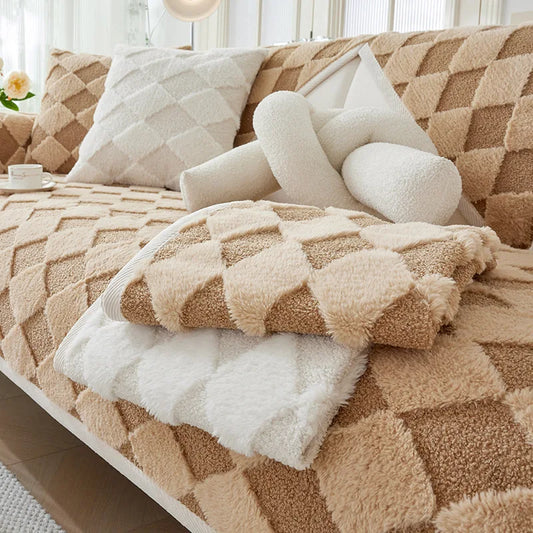 Cozy Plaid Sofa Cover